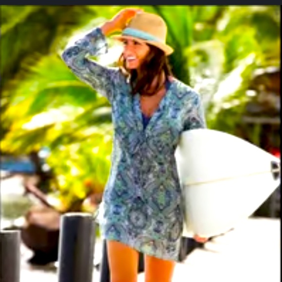 Athleta Surfside Kurta Paisley Cover Up - Picture 1 of 8